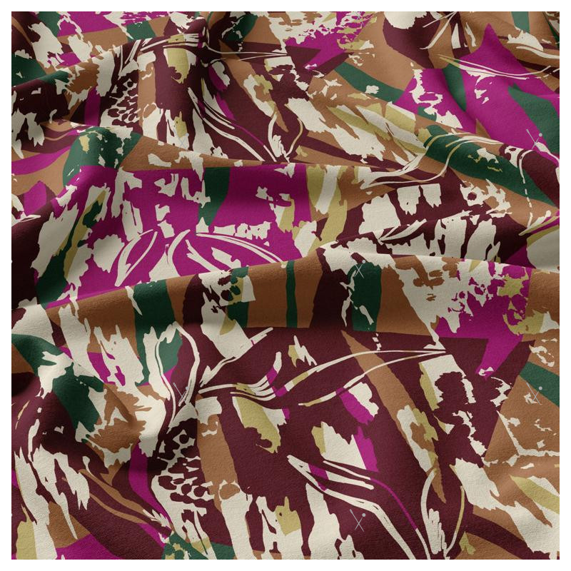 Printed Viscose MASSIO Caramel / Dahlia